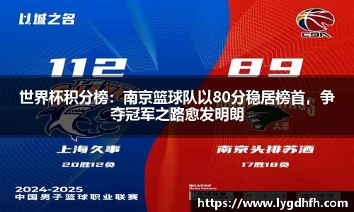 世界杯积分榜：南京篮球队以80分稳居榜首，争夺冠军之路愈发明朗